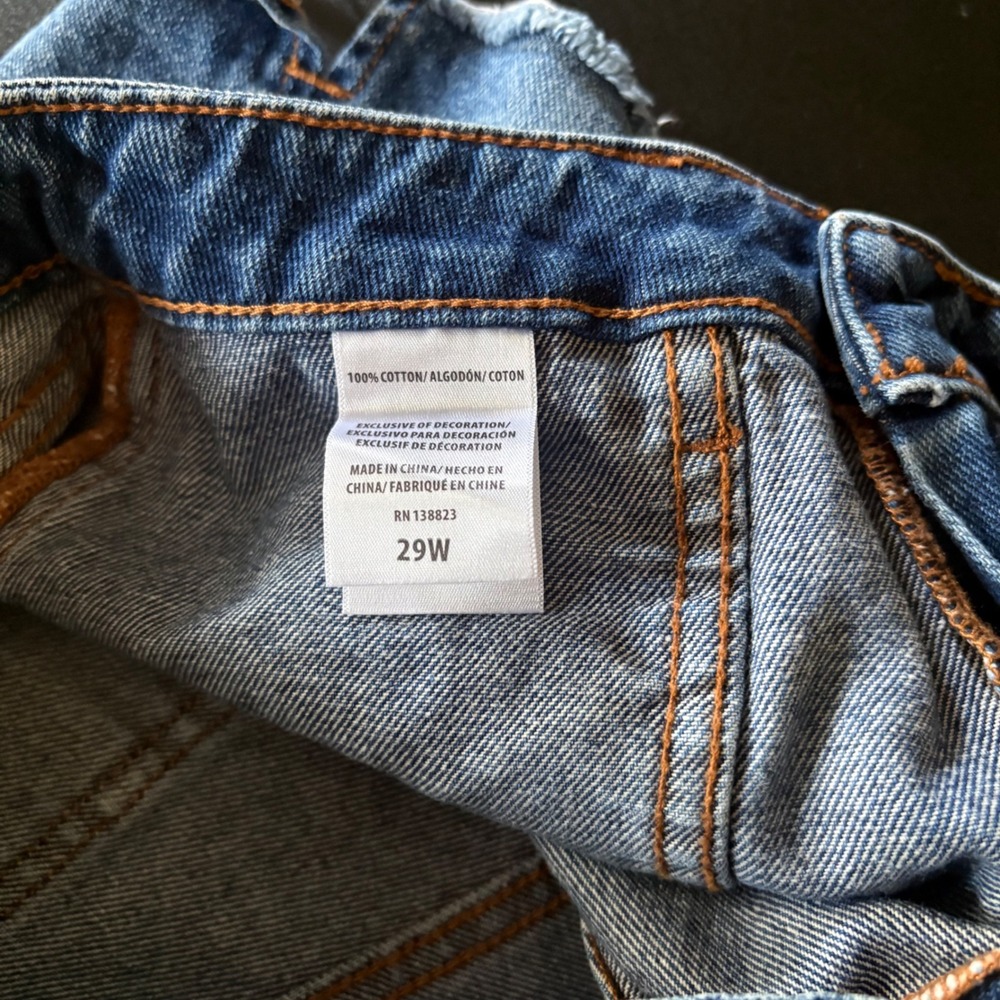 Cotton denim midrise cutoff shorts Shyann frayed raw hem cowboy western size 29 - Picture 7 of 9